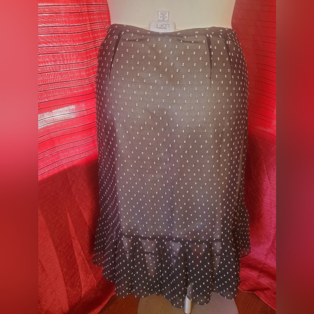 LOFT Black and White Dotted Pencil Skirt - Picture 2 of 5